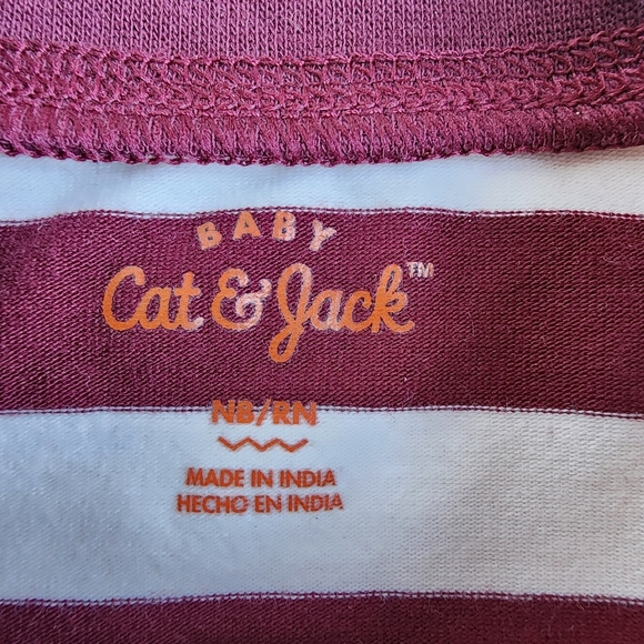 Lot of 3 Carter's Cat Jack NewBorn Baby Long Sleeve Sleepers Footless Red NB - Picture 6 of 10